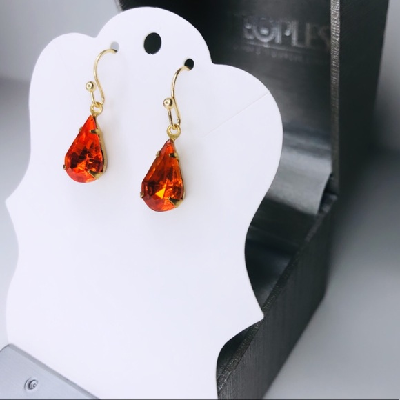 Orange Sapphire Pendant Earrings - Picture 3 of 4